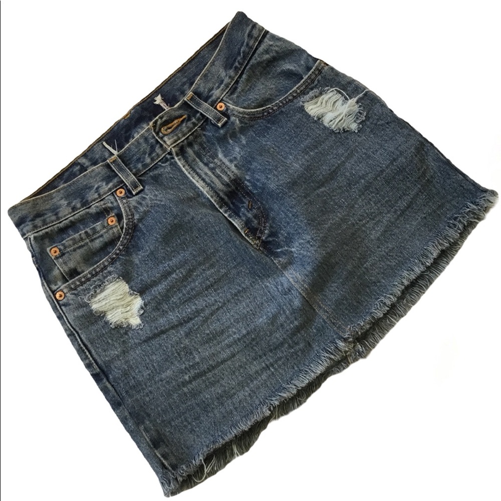 Levi’s X Furst of a Kind Denim jean Cutoff Skirt. Sz 29
